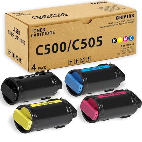 Image of Versalink C505 Toner Bundle Replacement Compatible with VersaLink C500 Toner 106R03862 106R03861 106R03860 106R03859 Ink for Xerox VersaLink C505 C500 Printer (4 Pack, Black Cyan Yellow Magenta)
