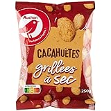 AUCHAN Cacahuètes grillées à sec 250 g