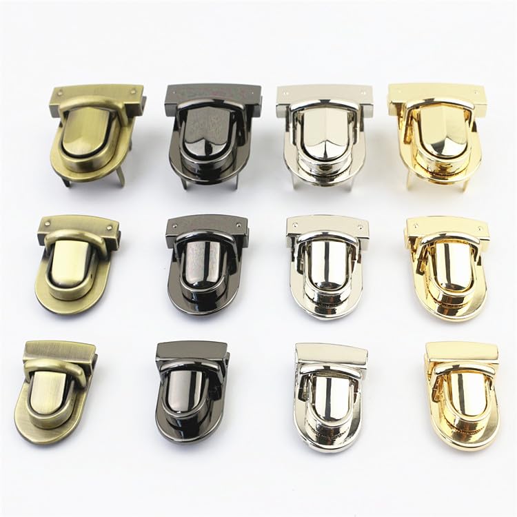 10-30 sztuk 42 x 49 mm czarne/brązowe metalowe zamknięcia obrotowe do toreb, zamknięcie na rękę, zamknięcie Tuck Lock, łapanie, portfel, sprzączka do torebki, "zrób to sam"