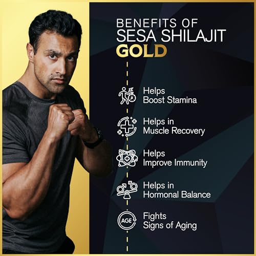 SESA Shilajit Gold 20g Resin I With 24k Gold | 60%+ Fulvic Acid (Certificate Included) | Helps Boost Stamina, Immunity & Muscle Recovery| |100%... - Image 4