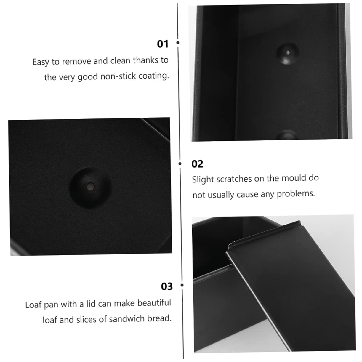 Eisen Toastbackform mit Antihaftbeschichtung und Deckel für Backen Zuhause Kastenform mit Ausgezeichneter Wärmeleitung und Praktischem Design