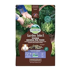Oxbow Animal Health Garden Select Young Guinea Pig Food, Garden-Inspired Recipe for Young Guinea Pigs, No Soy or Wheat, Non-GMO, Made in The USA, 4 Pound Bag