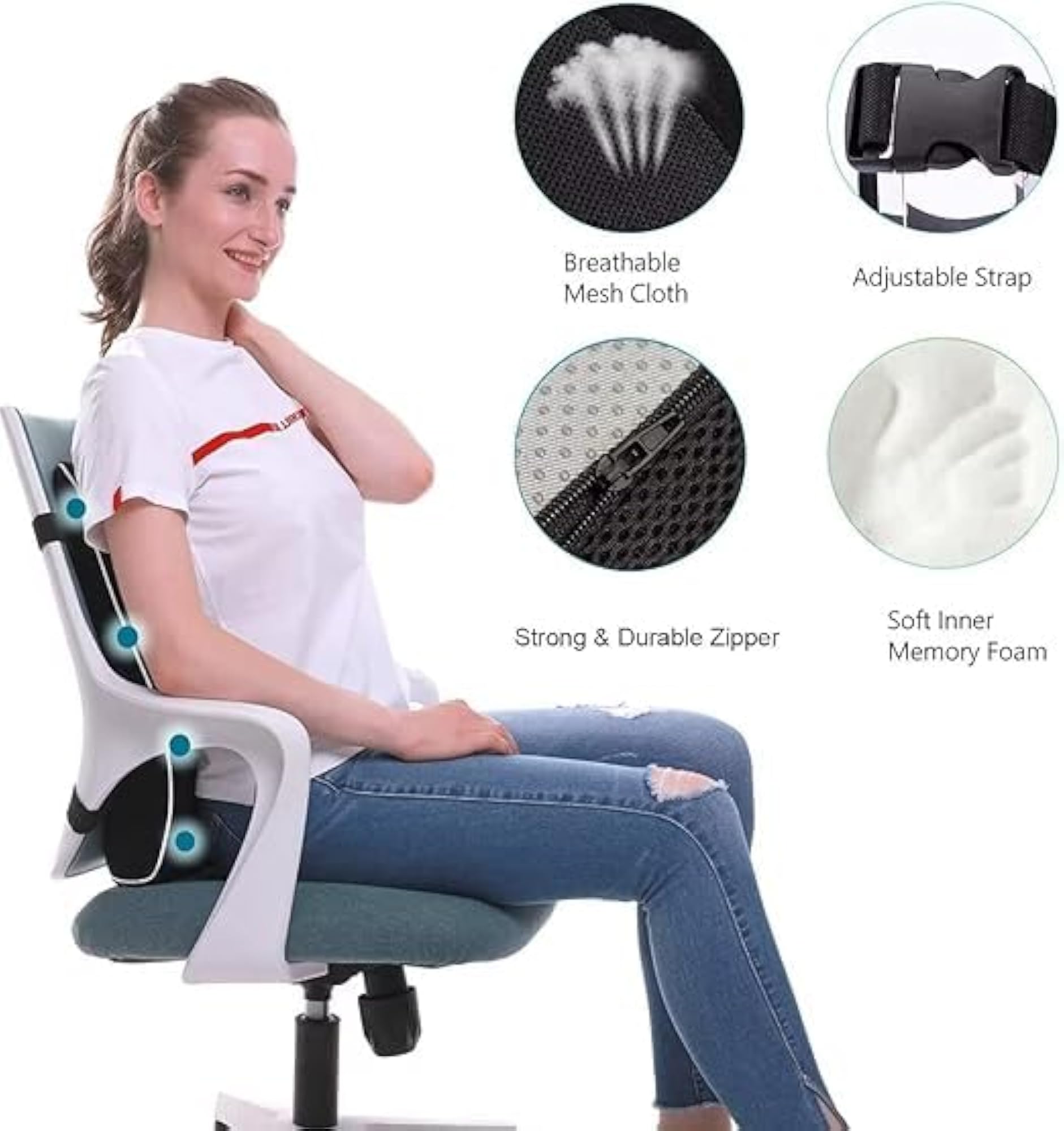 Ergonomic Lumbar Support Cushion for Office Chair