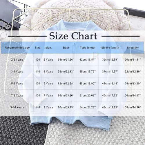 DDAPJ pyju Kids Girls Boys Zip Up Sweatshirts Bomber Jackets Loose Casual Fall Coat Plain Long Sleeve Outerwear with Pockets3