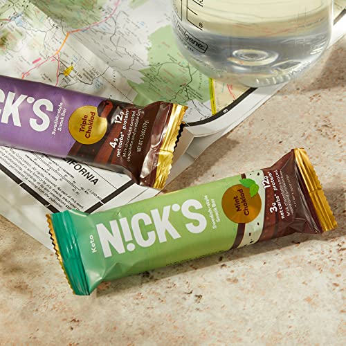 Nick's Swedish-Style Snack Bar, Triple Chocolate, Keto Protein Bar, 12G Protein, Low Carb, Low Sugar, Meal Replacement Bar, Keto-Friendly Snack,12-Count #TOP5