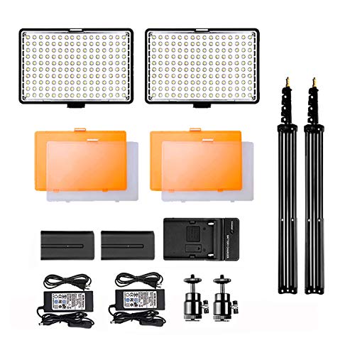 Kit 2 pcs Iluminador Refletor LED para Fotografia e Vídeo com bateria 11W