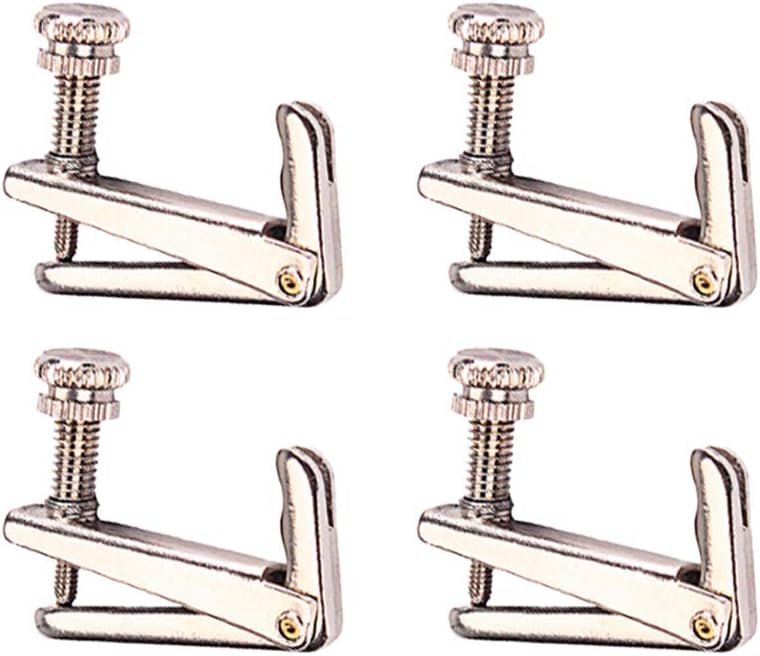 SUPVOX 4pcs Violin Fine Tuners String Adjusters with Gold Screws for Violin (Silver)