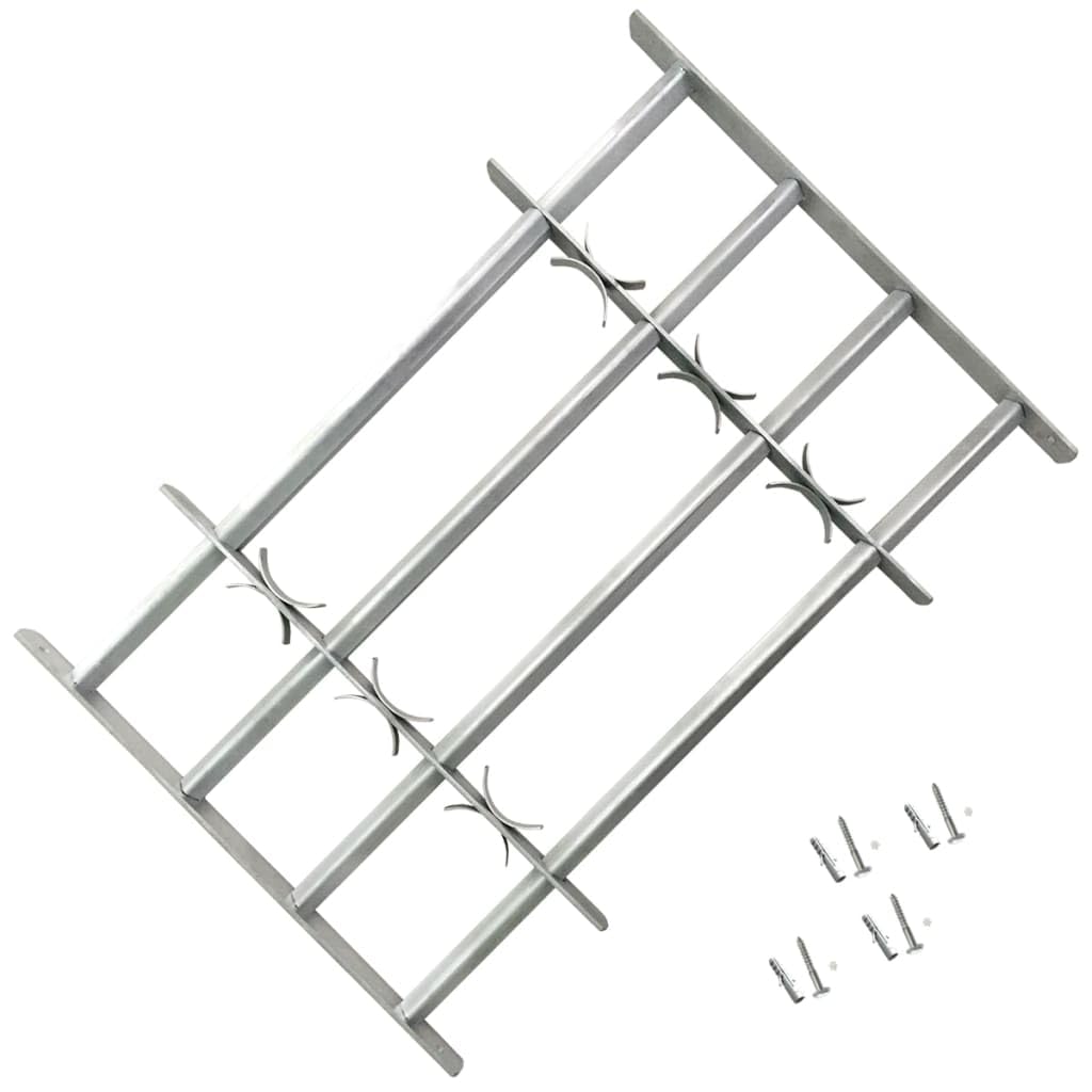 Générique Grille réglable de sécurité de fenêtres et 4 Barres 1000-1500mm, Quincaillerie, Matériaux de Construction, Fenêtres, Argent, (Poids 9.6KG)