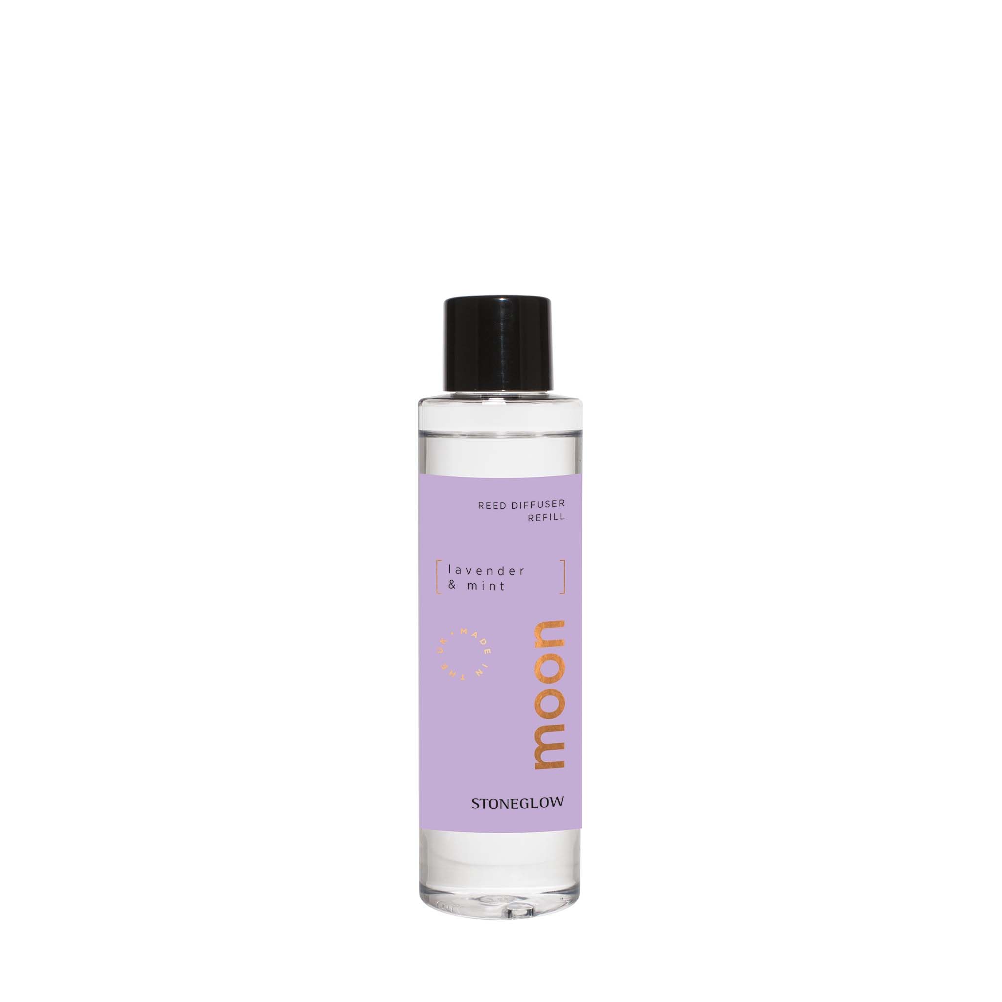 Stoneglow Elements Collection - Moon 210ml Scented Reed Diffuser Refill - Lavender & Mint - Purple