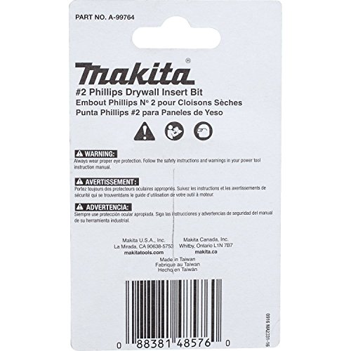 Makita A-99764 Impactx 2 Phillips Drywall 1″ Insert Bit, 25 Pack