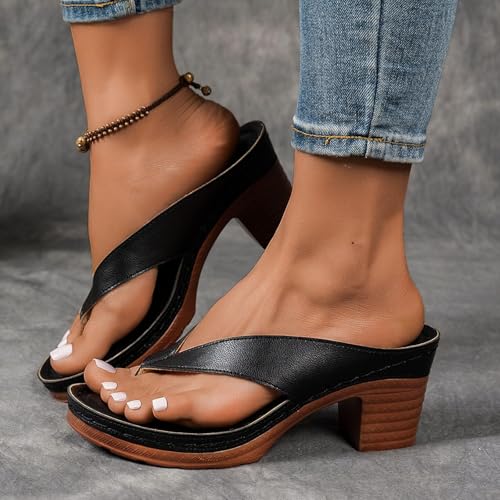 Women's Platform Chunky Heels Low Block Heeled Sandal,Open Toe Slides for Women Dressy,Casual Summer Mules Slip on Sandals,Sandals for Women 2025 Heels,Fashion Wedding Party Dress Sandals