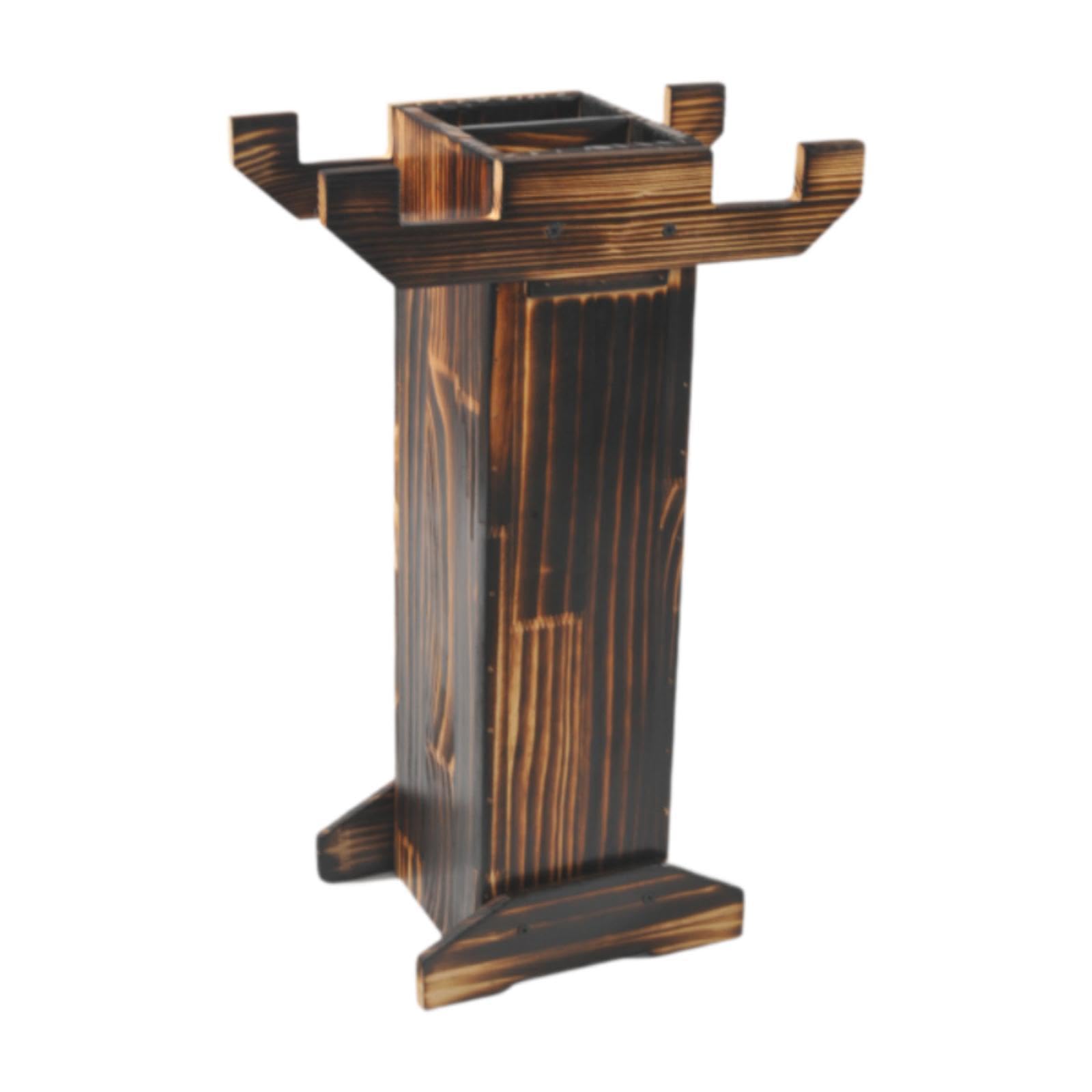 Qianly Bow Stand Archery Arrow Quiver Large Capacity Multifunctional Wood Sturdy Recurve Bow Holder for Sword Enthusiasts, B