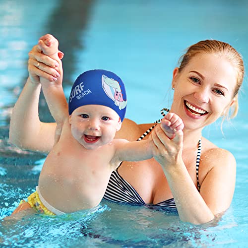 Image of 3 Pieces Kids Swim Caps for Boys Girls Waterproof Swimming Cap Pool Cap for Kids Child Swim Caps for Toddler Youth (Vivid Style)