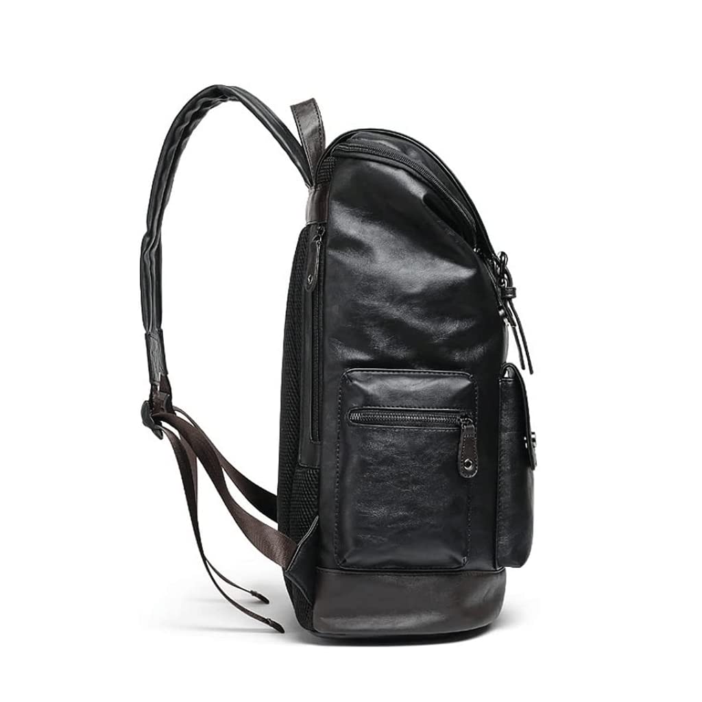 Mochila De Cuero Vintage Mochila De Cuero Para Portátil De 15,6 Pulgadas Mochila De Bolsillo Mochila De Viaje De Negocios Informal Para Hombres Y Mujeres