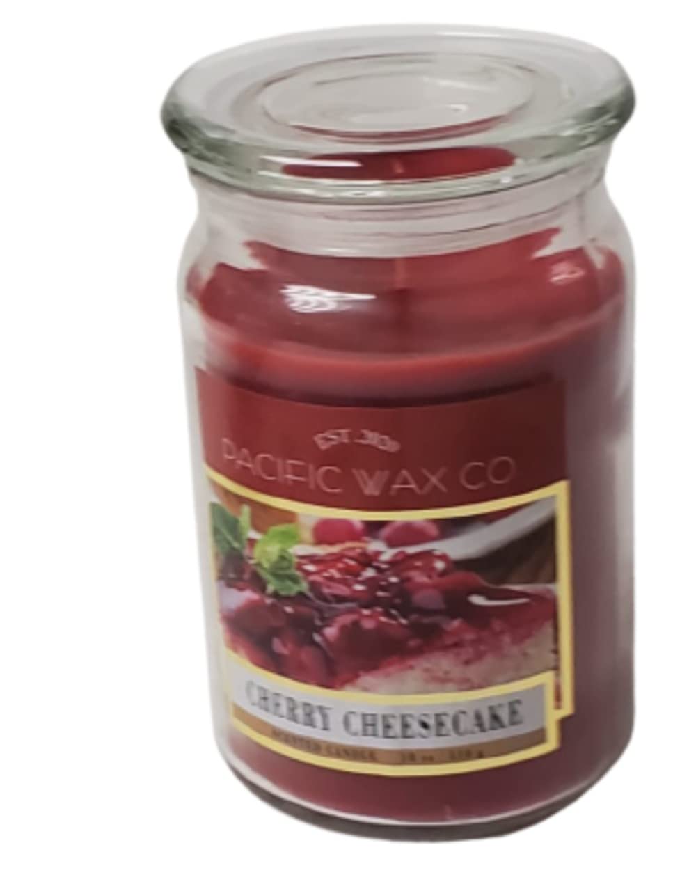 Divas World Multicolor Pacific Wax Co Scented Candle Jar Fragranced Candles Glass Jars Gift 18Oz/510G (Cherry Cheesecake)