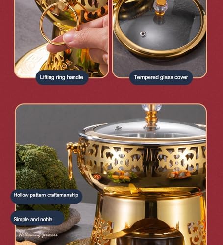 UWYTGF Fondue Pots Alcohol Stove Copper Pot Small Hot Pot Commercial Edging Stove Single Copper Hot Pot Household Pure Copper Small Pot,A,A - 4