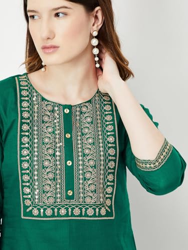 Image of Max Women's Cotton Blend Regular Fit Casual Kurta