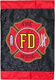 Briarwood Lane Fire Department Applique & Embroidered Garden Flag