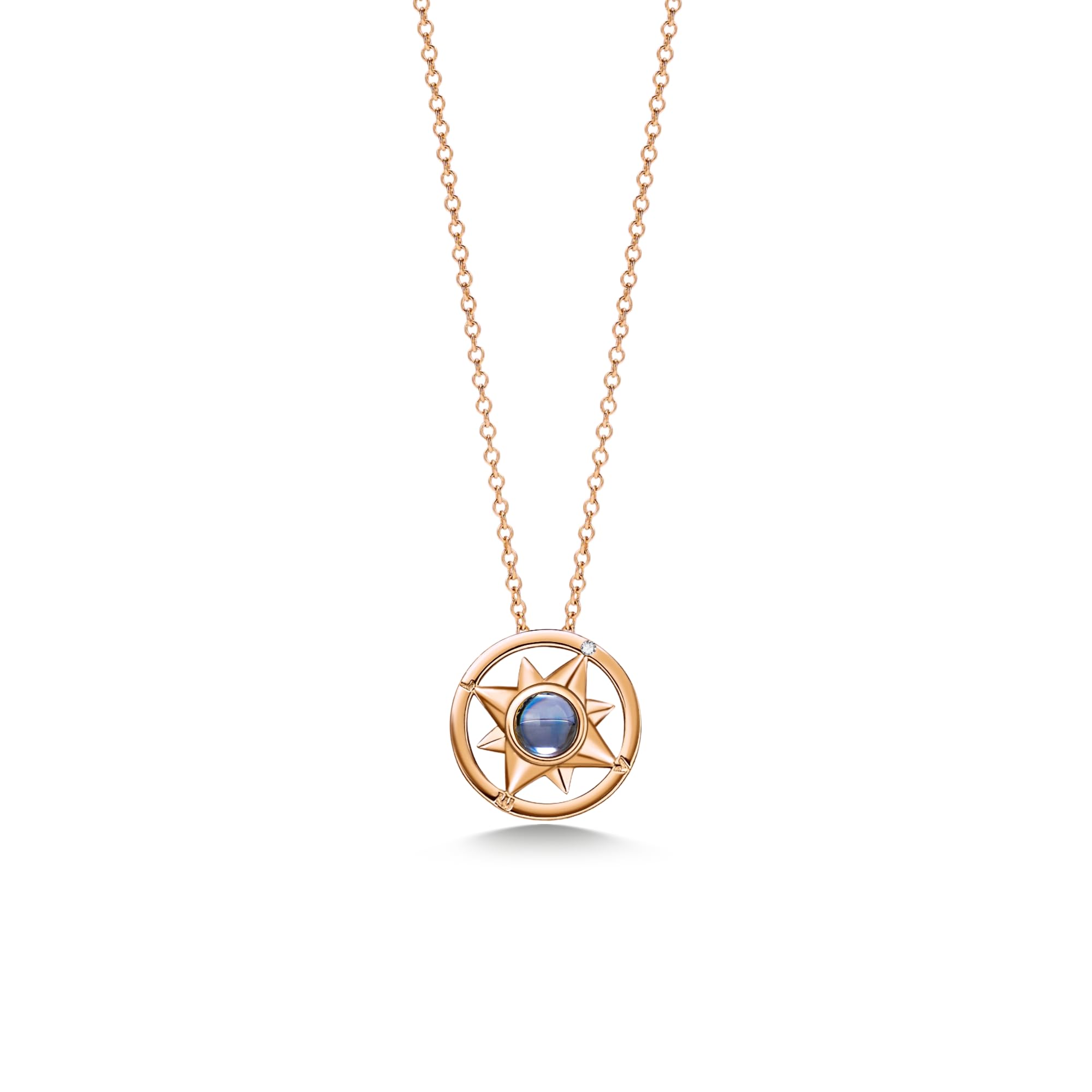 PERIMADE Collana con bussola personalizzata con proiezione fotografica, ciondolo con immagine personalizzata con testo e amore in 100 lingue all'interno, collana con ciondolo a cerchio in zirconia