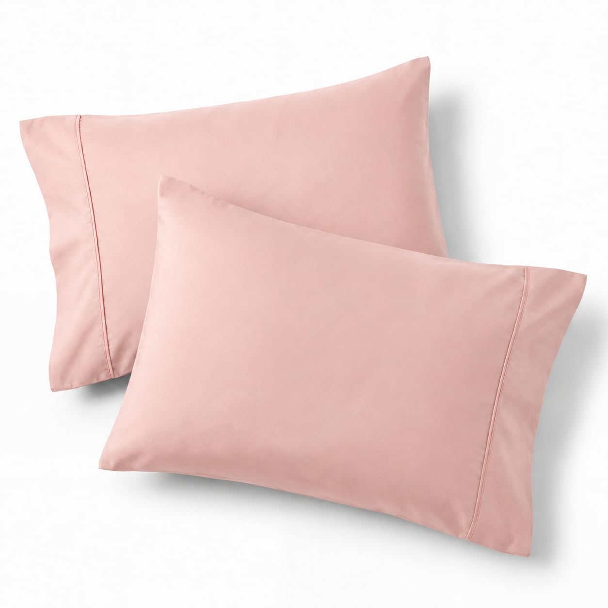 Bedsure King Size Pillow Cases Set of 2 - Blush Pink Brushed Microfiber Pillowcases 2 Pack, Super Soft Pillow Sham Cover with Envelope Closure, Wrinkle, Fade Resistant, 20x36 Inches