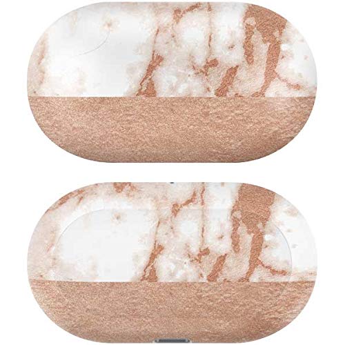 Skinit Decal Audio Skin Compatible with Samsung Galaxy Buds+ - Officially Licensed Originally Designed White Rose Gold Marble Design