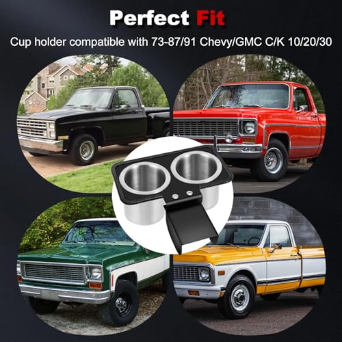 Portavasos para Chevy/GMC C/K 73-87/91 Ajustable con 2 Vasos miniatura 6