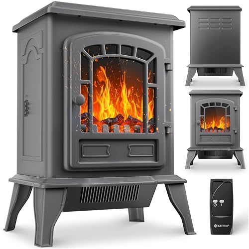 KESSER® Elektrokamin mit Heizlüfter & Fernbedienung 2000W Elektro Kamin...