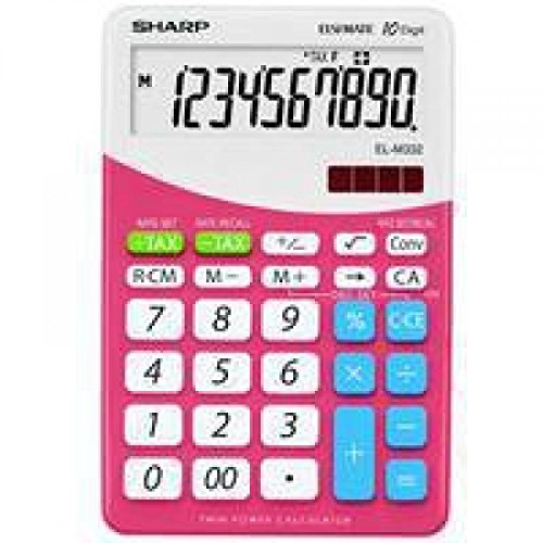 Calculatrice Sharp ELM332 rose 10 chiffres avec alimentation solaire