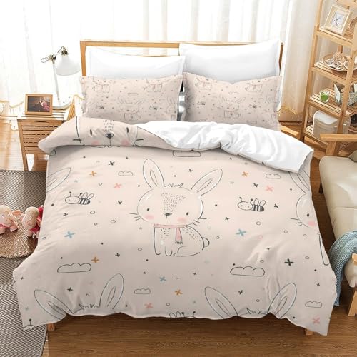 Parure de lit chat mignon housse de couette microfibre 260x220 enfants