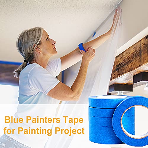 Clickslock 6 Rolls Blue Painters Tape, 0.94''×55 Yards, Blue Masking Tape Painter's Bulk Multi Pack,Painting Tape For Home,Office, Diy #TOP5