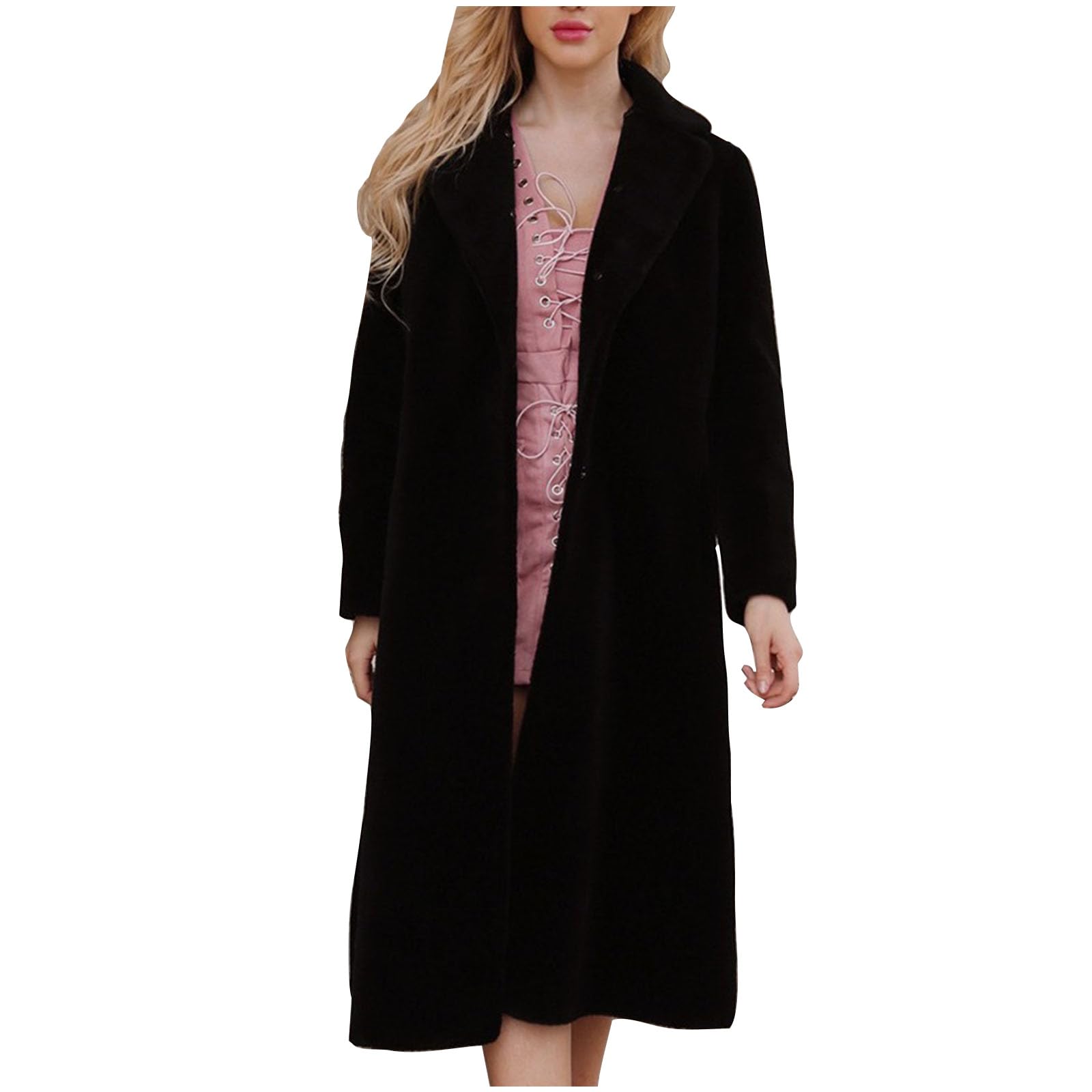 Donna Cappotto in Pelliccia Sintetica Lungo Giacca in Pelliccia Artificiale Trench Invernale Soprabito Spesso e Caldo Parka Invernale Cappotti Moda per Uscire Giacca Invernale Cappotto Per Uscire