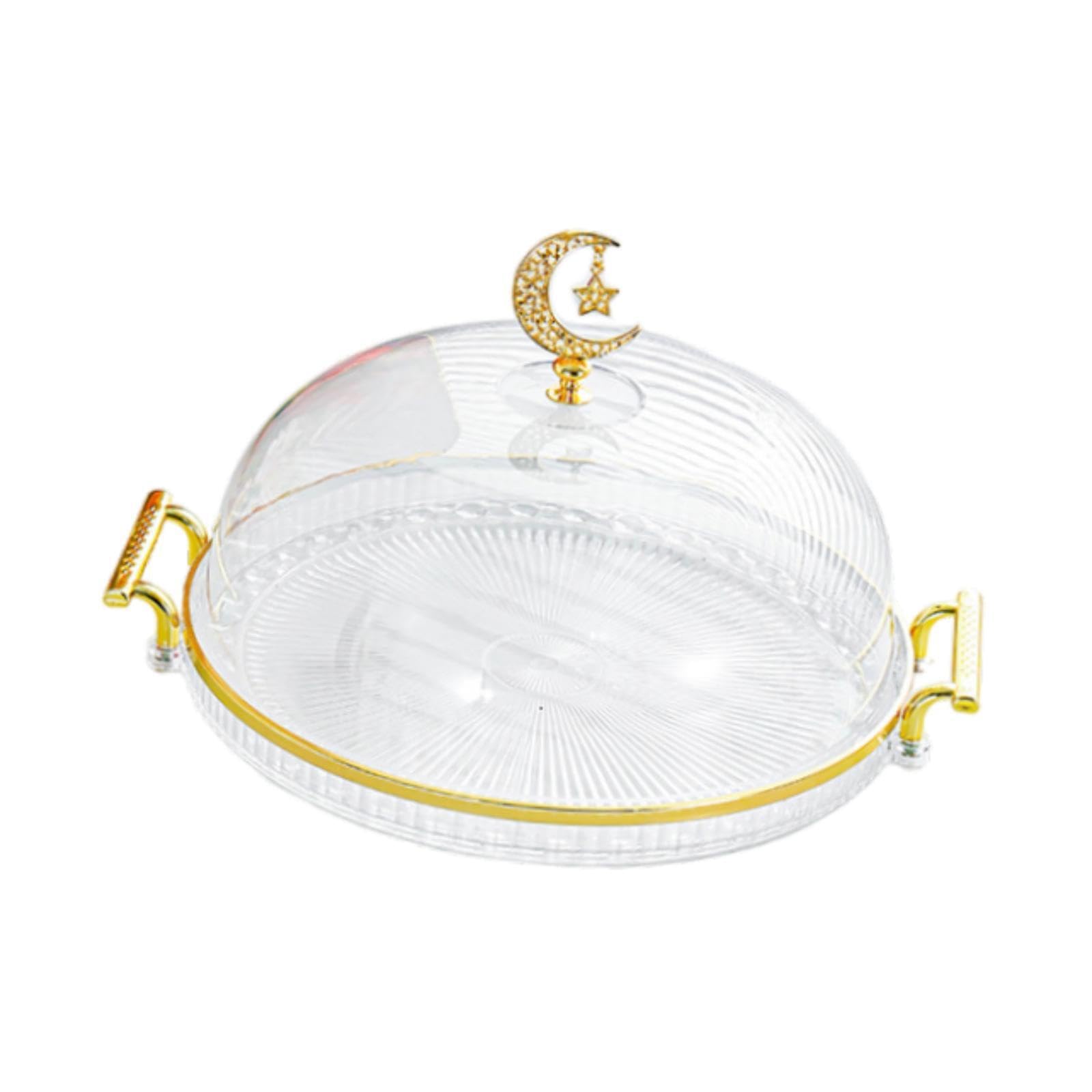 POXZSFX Impressive Cake Display Stand Beautifully Highlights Cupcake Cookies And Desserts Cake Plate With Cover Is Good Choice For Displaying Desserts Dessert, Clear, S