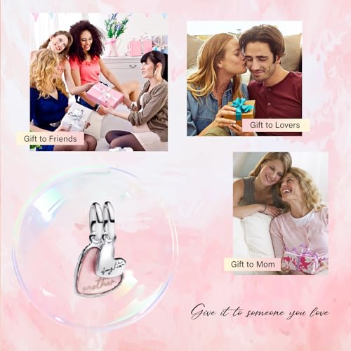 Image of Mothers Day Birthday Number Love Family Friendship Graduation Auntie Grandma Dad Mom Charms for Pandora Bracelets Necklaces, Gifts Women, for Anniversary Valentines Christmas