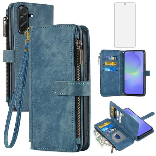 Portefeuille Samsung A36 5G étui cuir avec vitre de protection