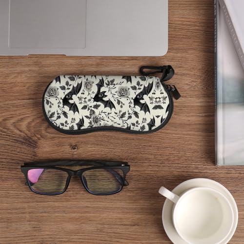 Image of Sunglasses Soft Case, Cute Ultra Light Portable Neoprene Zipper Eyeglass Glasses Case with Belt Clip for Men Women