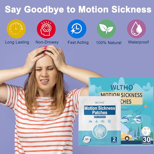 Image of 30ct Motion Sickness Patches Non Drowsy, Sea Sickness Patch for Cruise Travel Essentials, Waterproof Patches Behind Ear, Custom Butterfly Pattern, Long Last 72H