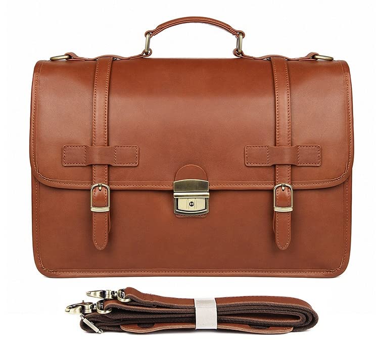 Generic Mens Leather Briefcase Tote Bag, Leather Satchel Business Laptop Bag, Mens Leather Document Bag