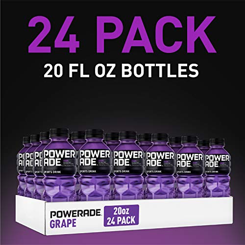 POWERADE, Electrolyte Enhanced Sports Drinks w/ vitamins, Grape, 20 fl oz, 24 Pack
