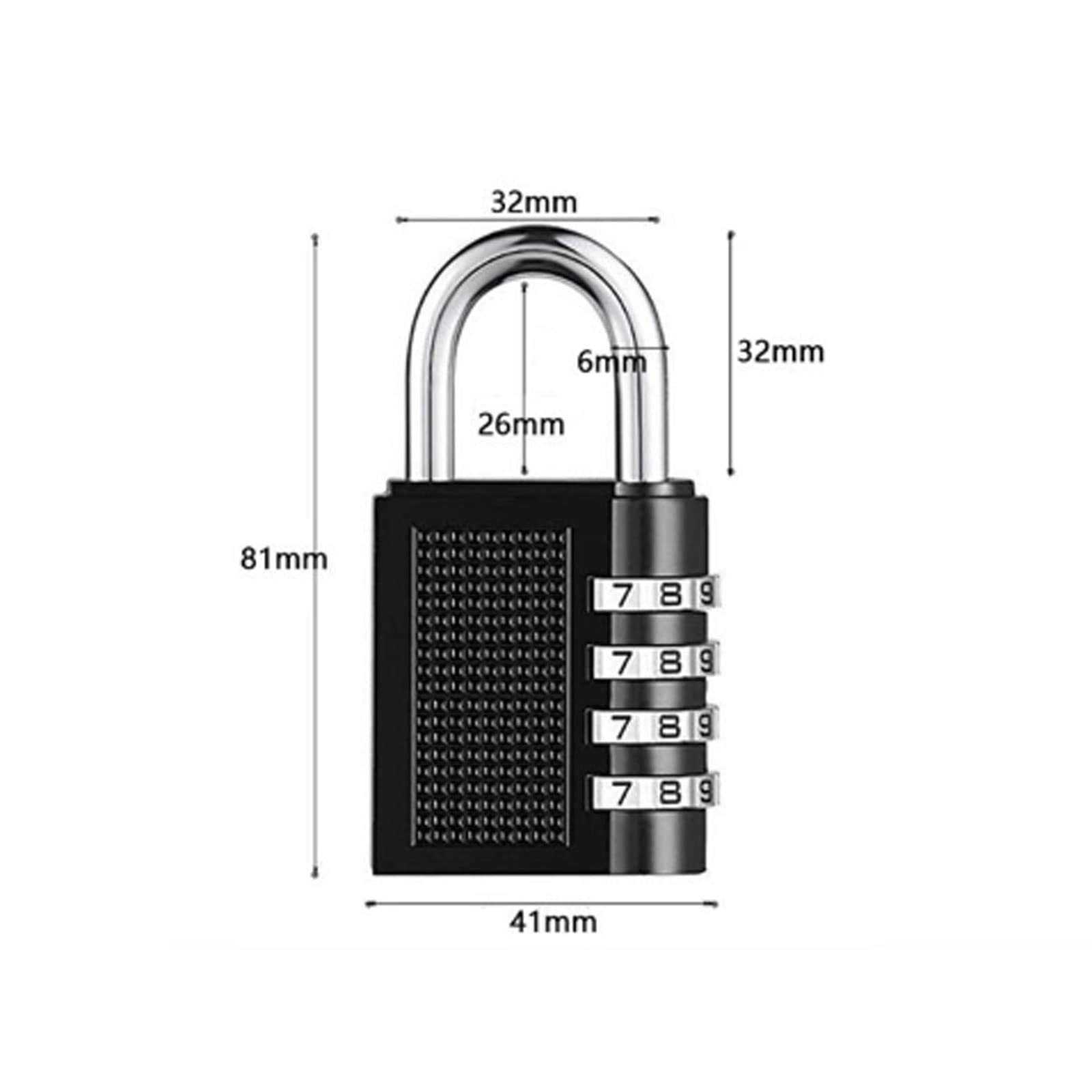 Lucchetti a combinazione， Lucchetti per valigie Lucchetto con codice, lucchetto a combinazione a 4 cifre in lega di zinco, lucchetto a combinazione for armadietti(Black)