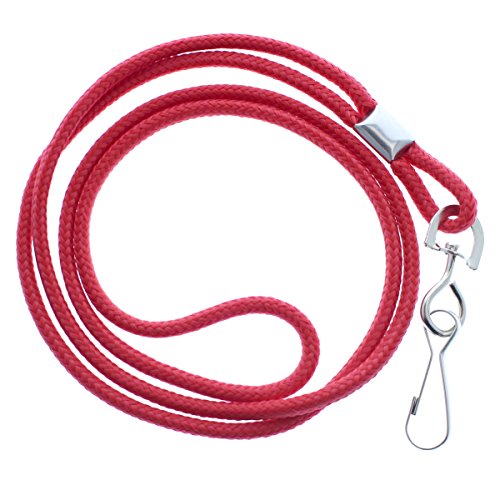 Badge rond de cordon rouge 36 pouces avec attache métallique en J pour les nom tags