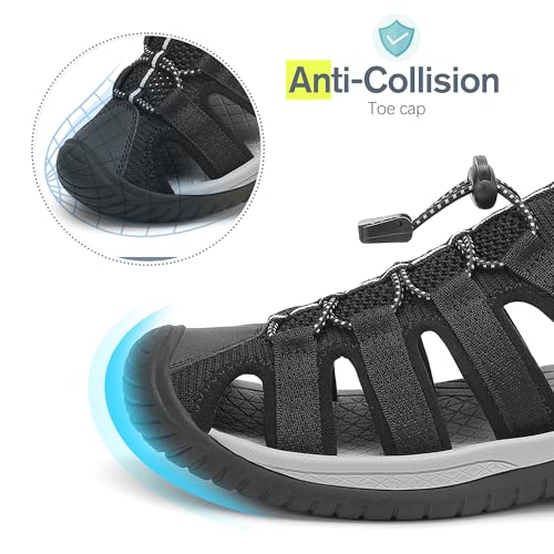 Image of Dannto Women's Sport Sandals Close Toe Mesh Hiking Outdoor Athletic Walking Casual Sandals Water Shoes