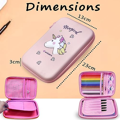 Image of FunBlast Unicorn Pouch for Girls - Pencil Box for Boys, Pen & Pencil Pouch Bag, Multi-Purpose Zipper Pencil Case, Stationary Organizer for Kids, Hardtop Canvas Pencil Case, Stylish Pencil Pouch Pink