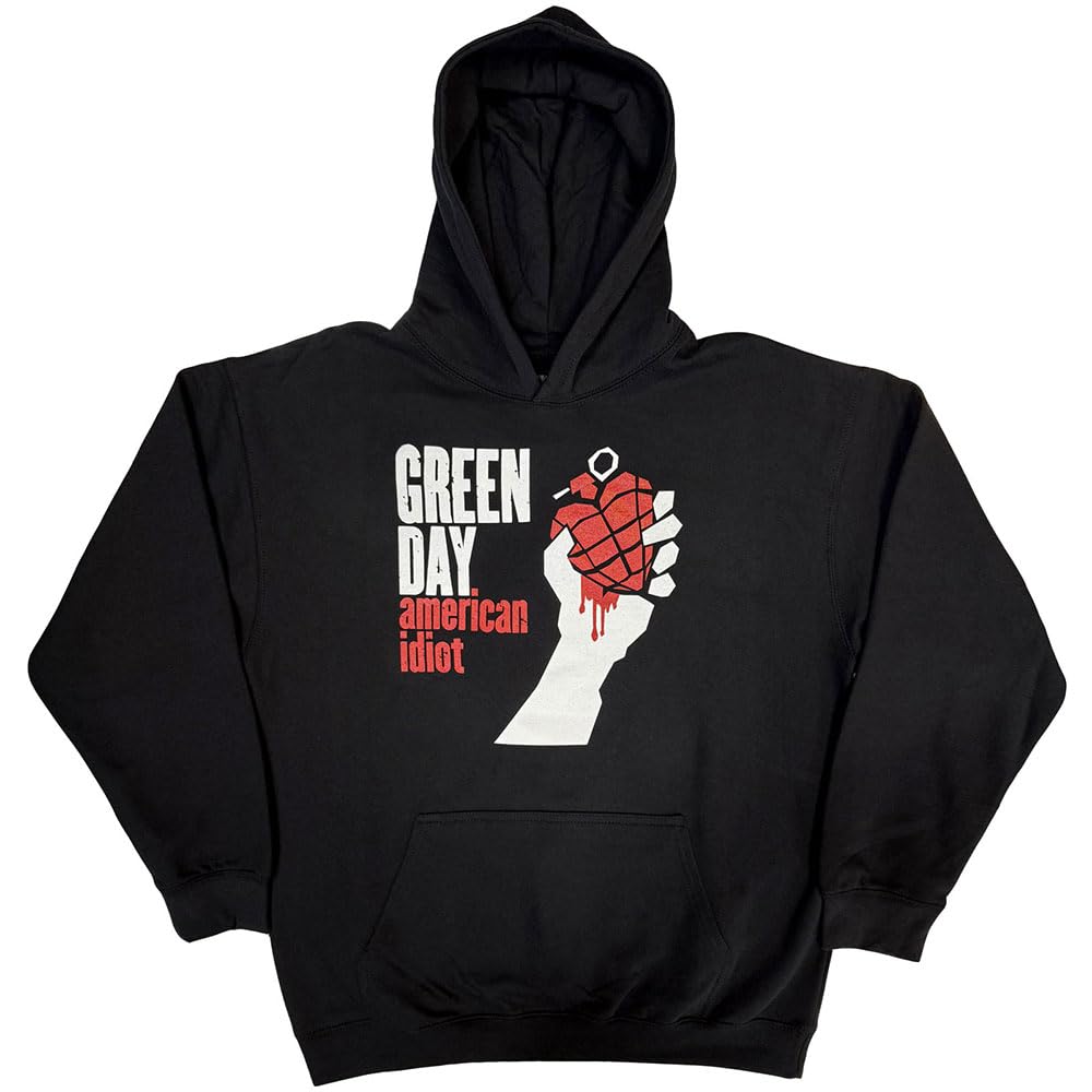 Green Day Pullover Hoodie - Cotton - Black - M