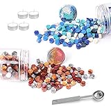 Bunt: Das Siegellack enthält zwei Farben und die bunten Wachspartikel ermöglichen das freie Mischen in kreative Farbstempel.