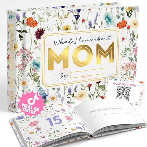 BoopZilla Mothers Day Gifts for Mom - What I Love About You Sentimental Book to Fill Out from Daughter Son - Personalized Hardcover Keepsake Fill in Blank Journal Mothers Day Gifts 2026