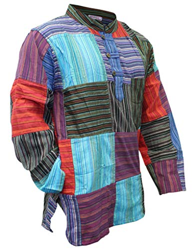 Herren Streifen Patchwork Shirt, 3XL Cover