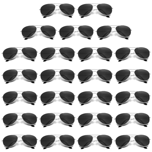 Mepase 25 Pack Classic Pilot Sunglasses for Men Women Polarized Military Style Driving Viator Sun Glasse Vintage UV Proof Black Glasses