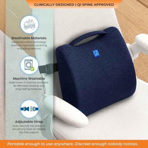 Image of Orthosit Orthopedic Lumbar Support | 5-Yr-Warranty | Back Support Cushion | Back Pain Relief| (Blue - Set of 2)