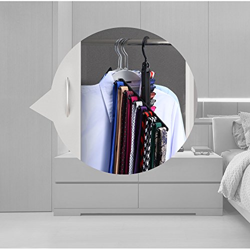 IPOW Upgraded 2 PCS See Everything Cross X 20 Tie Rack Holder,Rotate to Open/Close Tie and Belt Hanger with Non-Slip Clips,360 Degree Swivel Space Saving Organizer - Thumbnail 4
