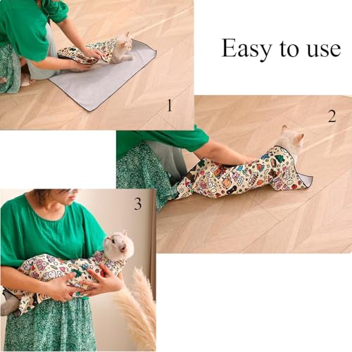 Image of Cat Wrap for Cutting Nails, Cat Grooming Supplies for Anti-Scratch, Anti-Escape, Multifunctional Pet Swaddle Wrap Tool for Brushing Teeth,Feeding,Cleaning Ears (a)